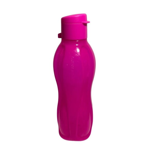 Tupperware Eco Water Bottle 500ml 16 Oz Hot Pink Flip Top Cap Reusable - Picture 1 of 8